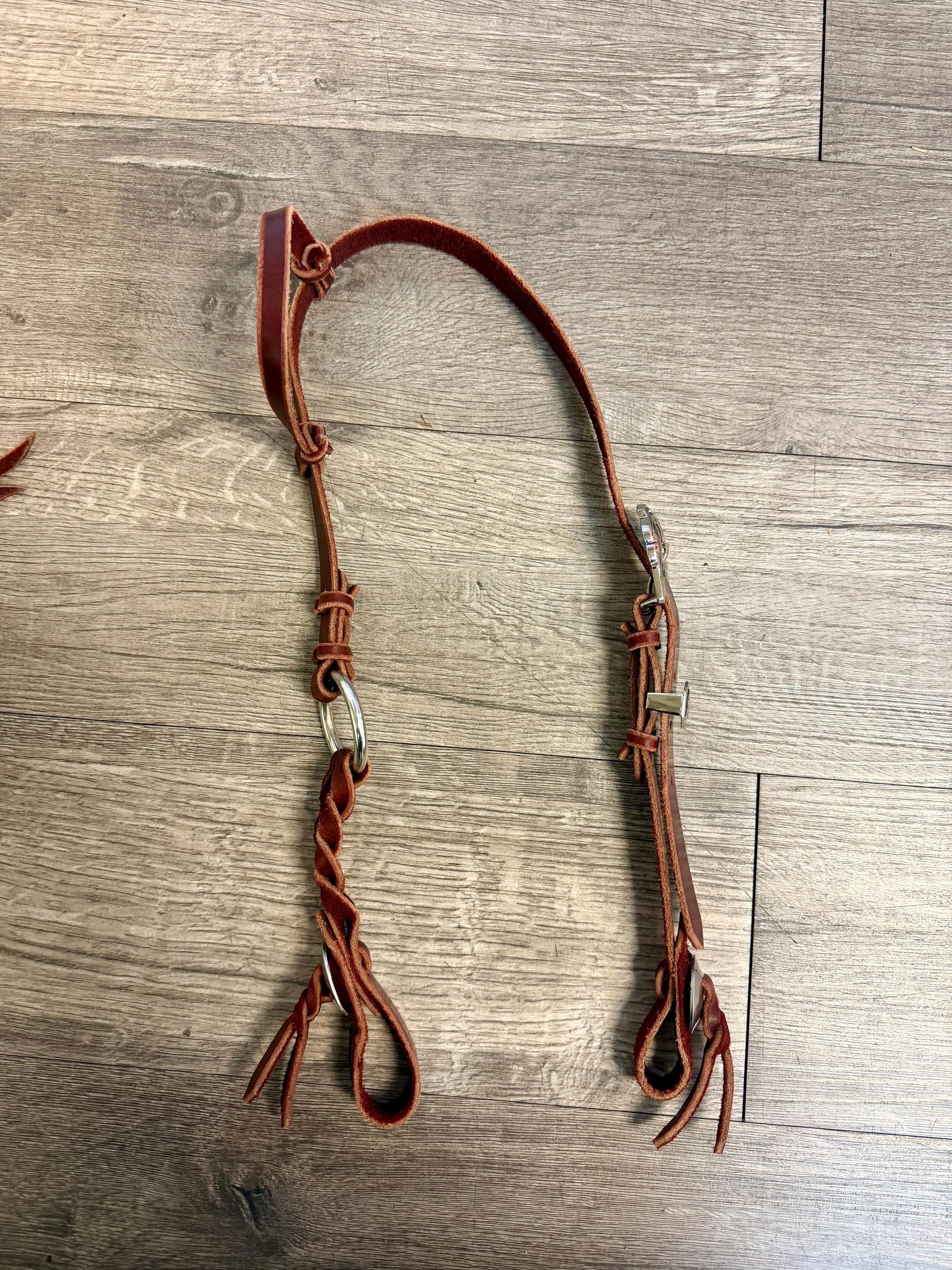 Napa Latigo Headstall with Star Buckle and Blood Knots, Quick Change knots