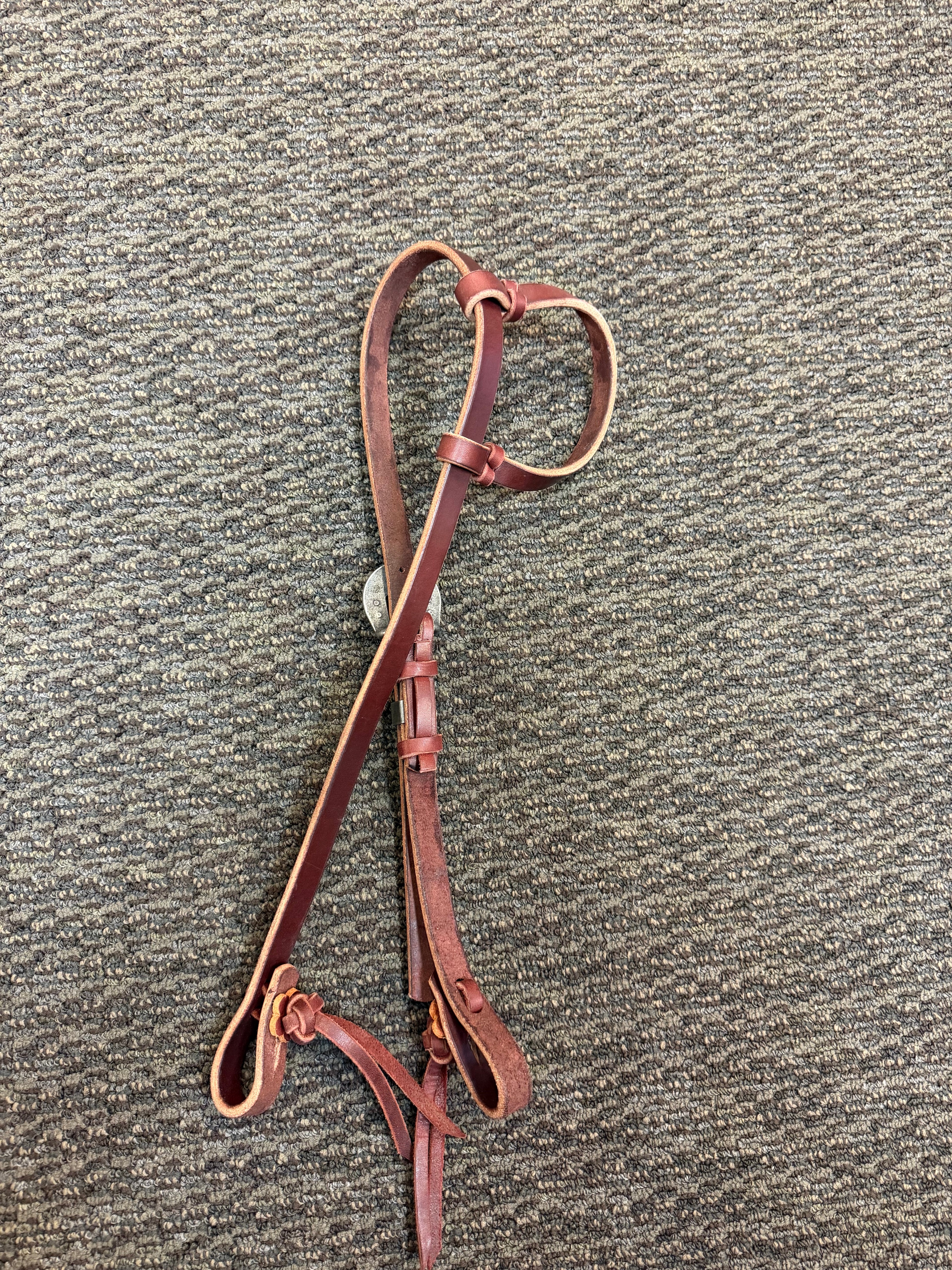 Handmade headstall with turquoise in buckle