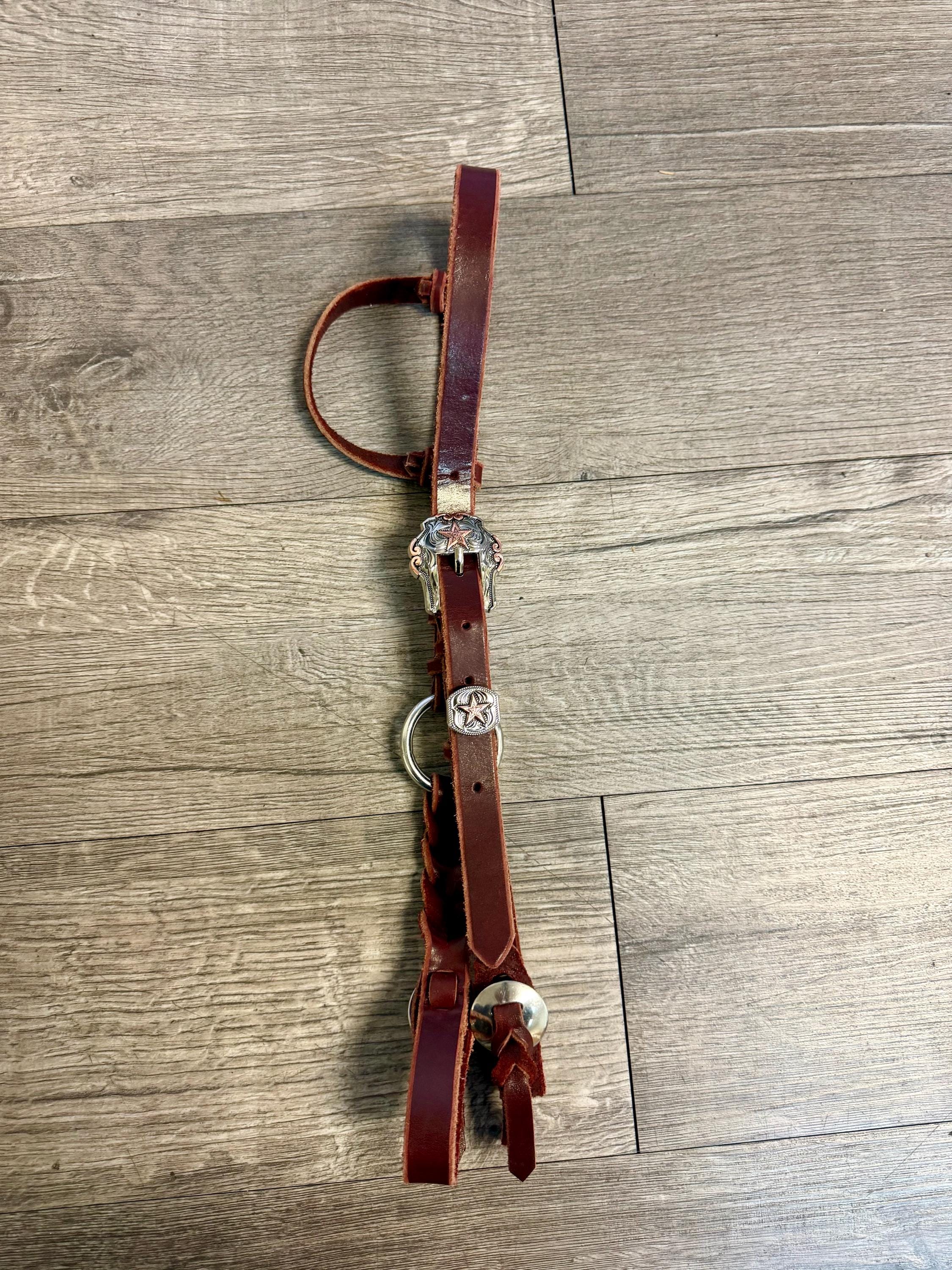 Napa Latigo Headstall with Star Buckle and Blood Knots, Quick Change knots